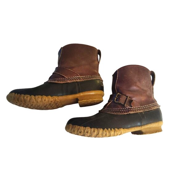 L.L. Bean Women's 8 Maine Hunting Shoe Brown/Black Leather Rubber Duck Boots - Picture 13 of 13